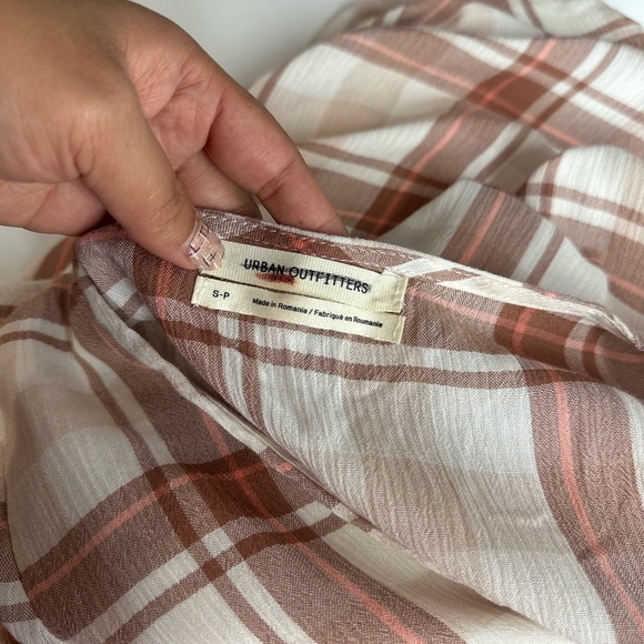 NEW Urban Outfitters Wear Everywhere Plaid Button-Down Maxi Dress V-Neck Sz S - Picture 6 of 15